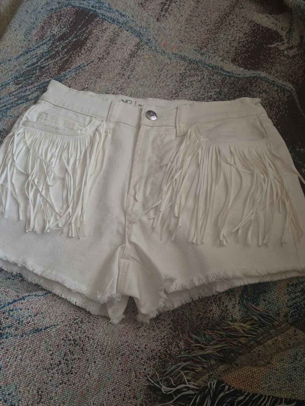 Vintage white denim shorts with fridge